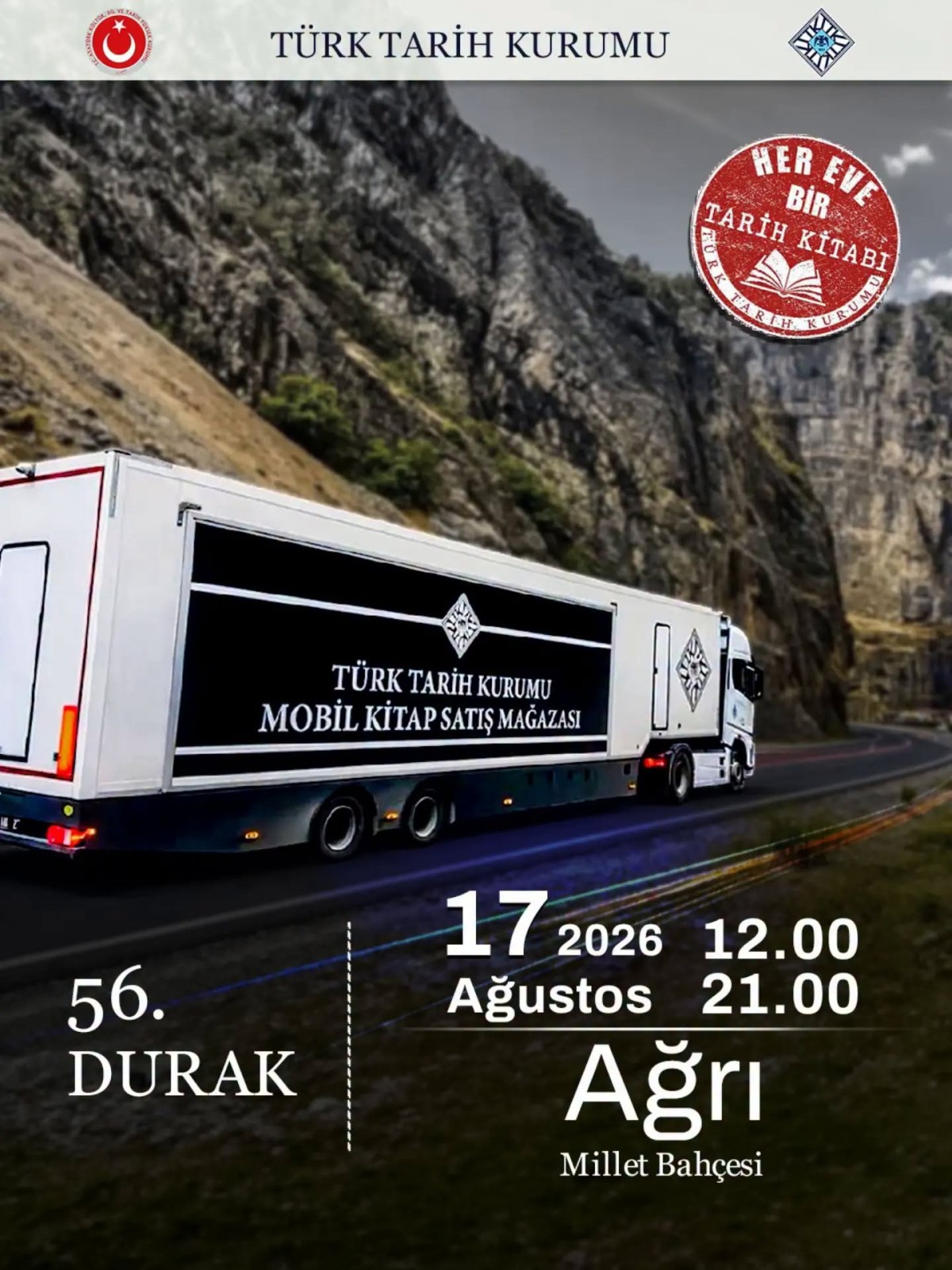 Türk Tarih Kurumu’nun Mobil Kitap Mağazası Ağrı’da Kitapseverlerle Buluşuyor